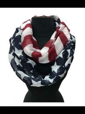 Patriotic Infinity Scarf - Red, White & Blue